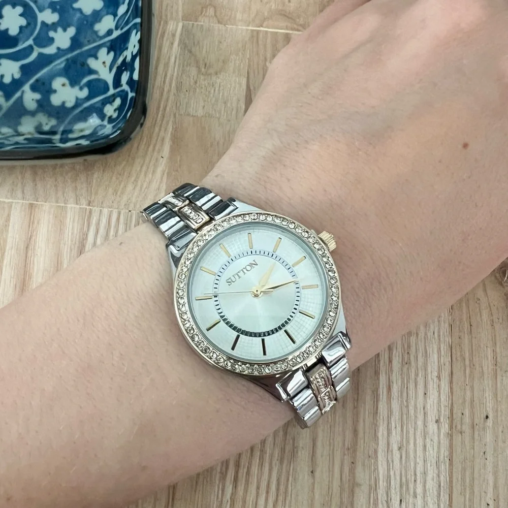 Sutton by Armitron ladies two tone dress watch NEW BATTERY